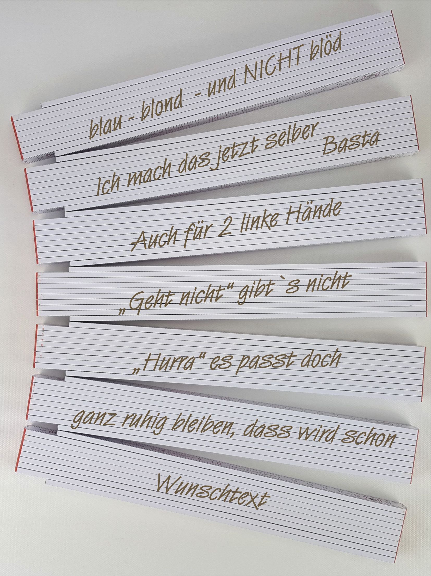 Zollstock / Gliedermaßstab 2m mit Gravur Sprüche graviert Wunschtext eBay